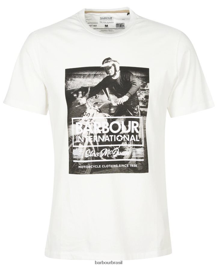 roupas Barbour camiseta estampada morris sussurro branco homens NH4442961