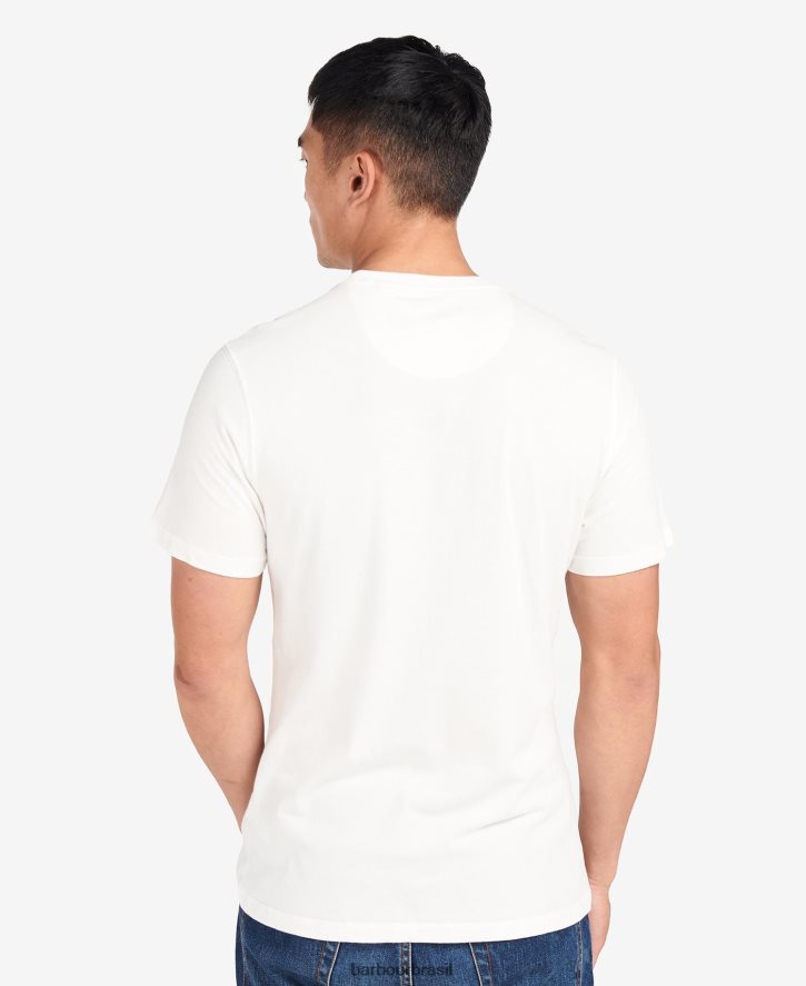 roupas Barbour camiseta estampada morris sussurro branco homens NH4442961