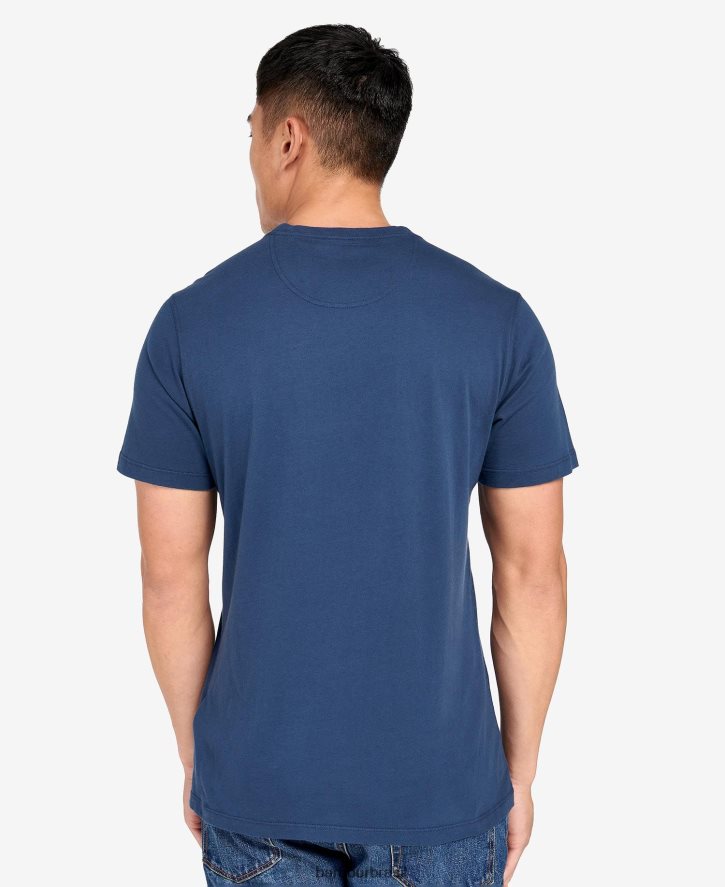 roupas Barbour camiseta gráfica barry insígnia azul homens NH4442914