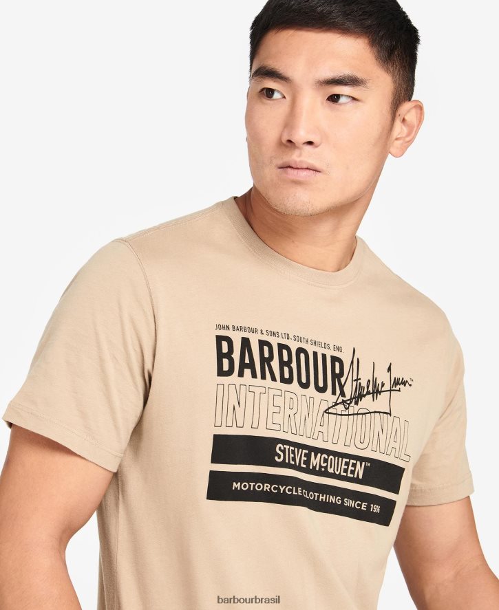 roupas Barbour camiseta gráfica barry insígnia azul homens NH4442956