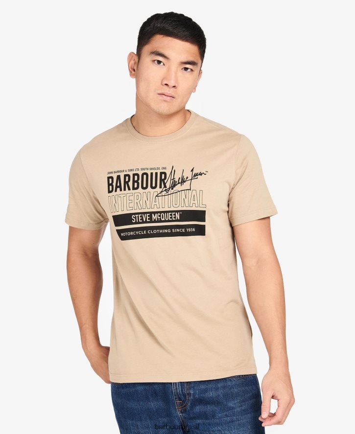 roupas Barbour camiseta gráfica barry insígnia azul homens NH4442956