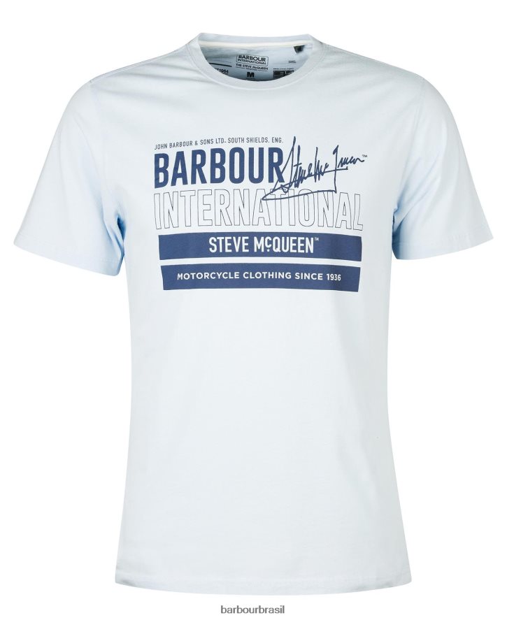 roupas Barbour camiseta gráfica barry insígnia azul homens NH4442967