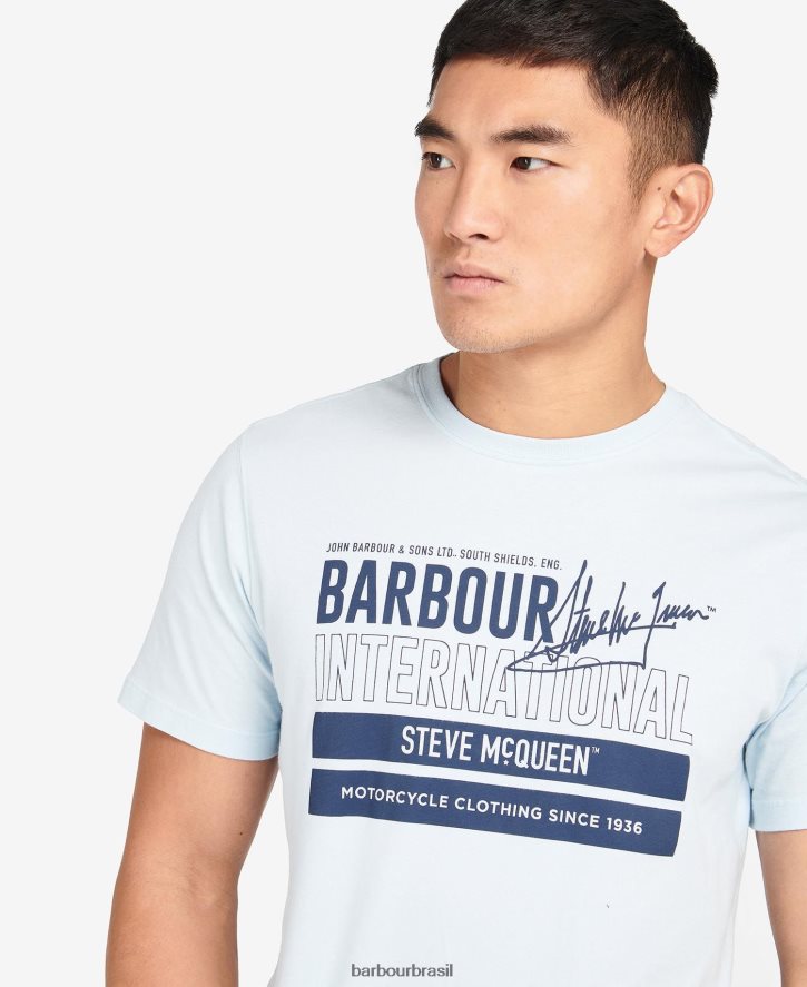 roupas Barbour camiseta gráfica barry insígnia azul homens NH4442967