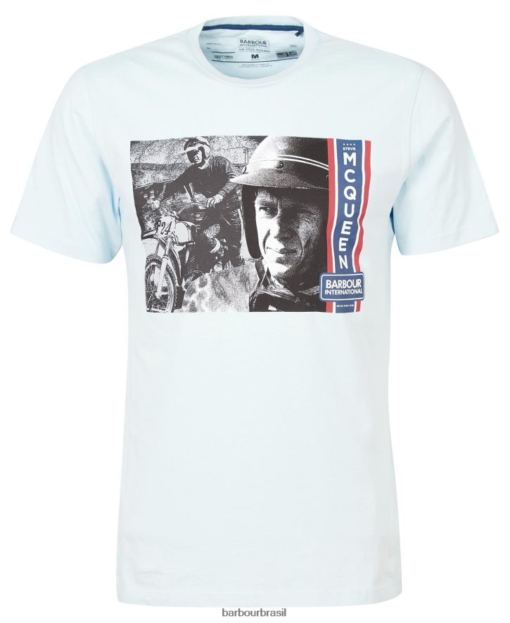 roupas Barbour camiseta gráfica harris céu pálido homens NH4442966