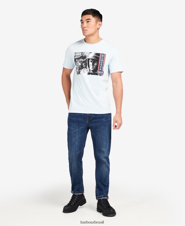 roupas Barbour camiseta gráfica harris céu pálido homens NH4442966