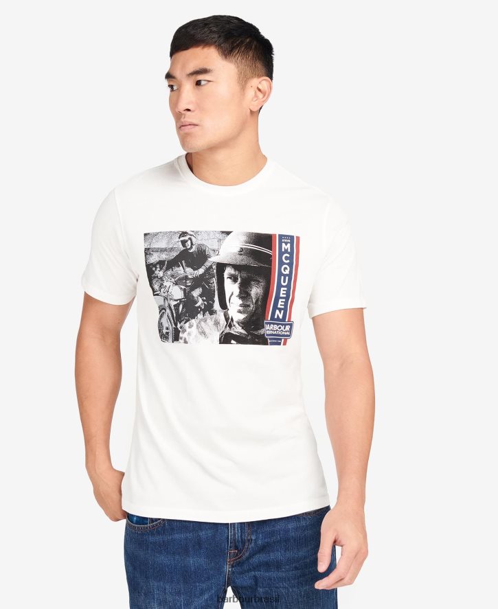 roupas Barbour camiseta gráfica harris céu pálido homens NH4442969