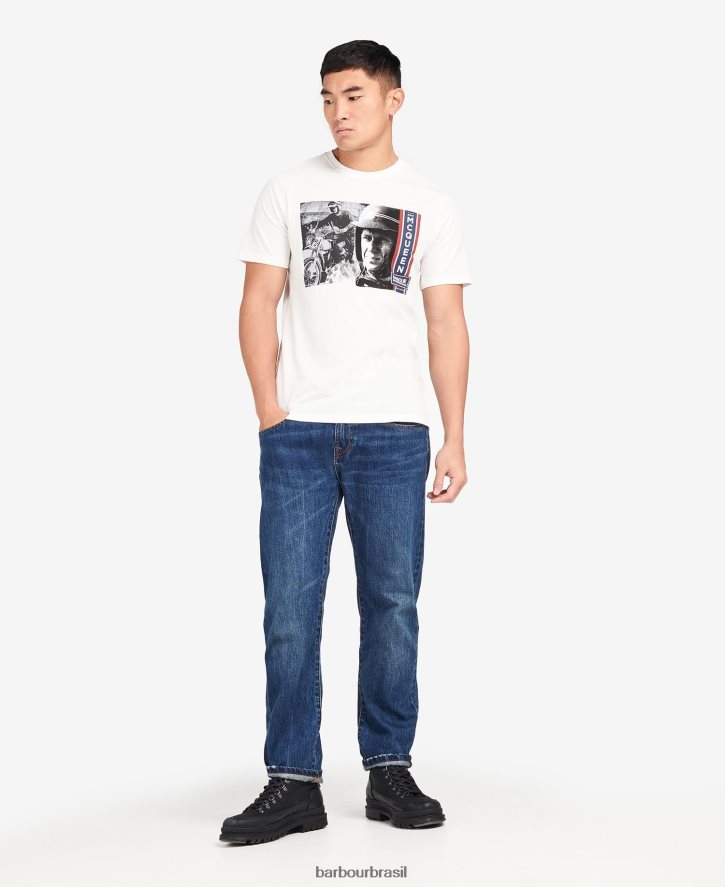 roupas Barbour camiseta gráfica harris céu pálido homens NH4442969