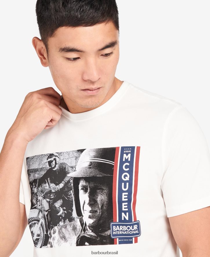 roupas Barbour camiseta gráfica harris céu pálido homens NH4442969