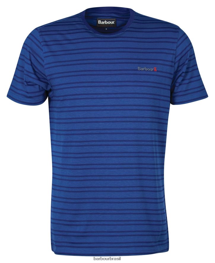roupas Barbour camiseta listrada Stainton azul escuro homens NH4442853