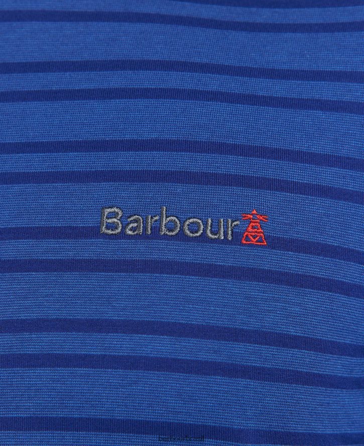 roupas Barbour camiseta listrada Stainton azul escuro homens NH4442853