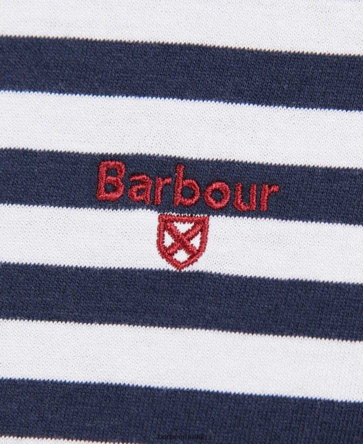 roupas Barbour camiseta listrada cais marinha homens NH4442785