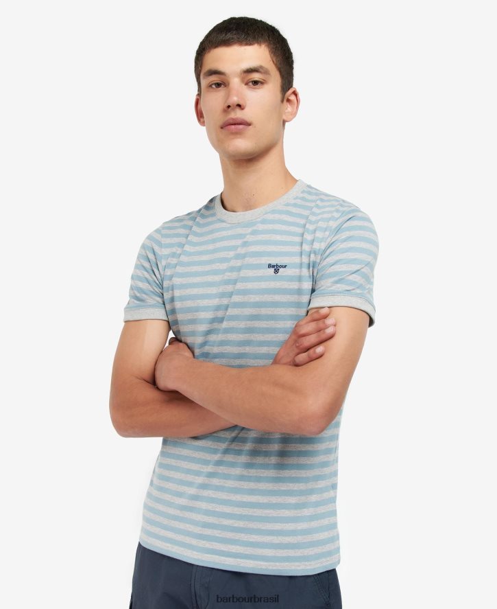 roupas Barbour camiseta listrada cais marinha homens NH4442794