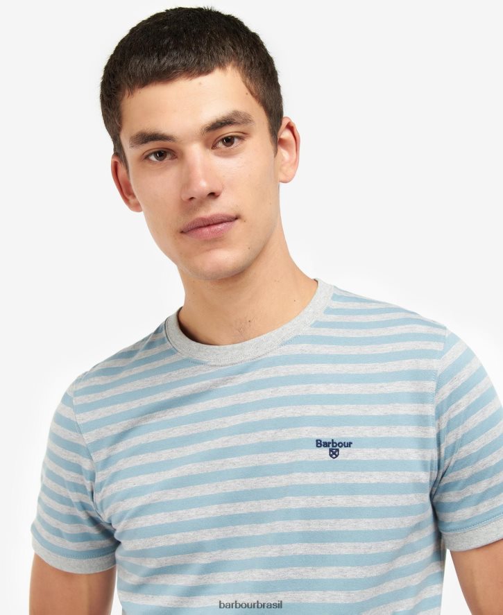 roupas Barbour camiseta listrada cais marinha homens NH4442794