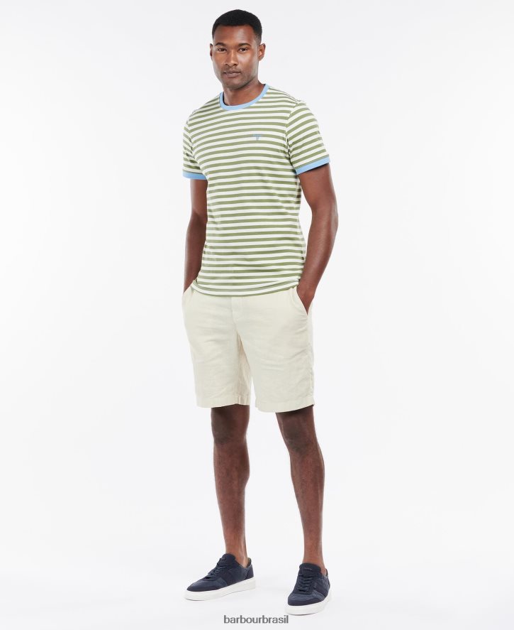 roupas Barbour camiseta listrada cais marinha homens NH4442823