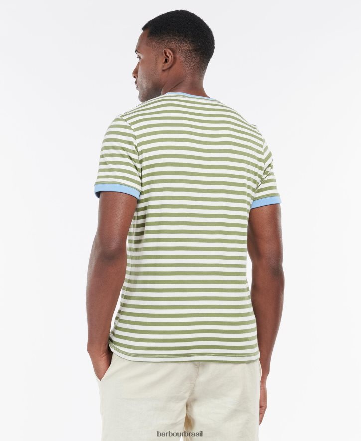 roupas Barbour camiseta listrada cais marinha homens NH4442823