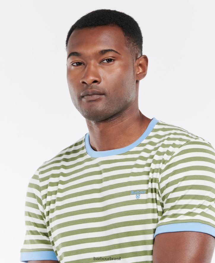 roupas Barbour camiseta listrada cais marinha homens NH4442823