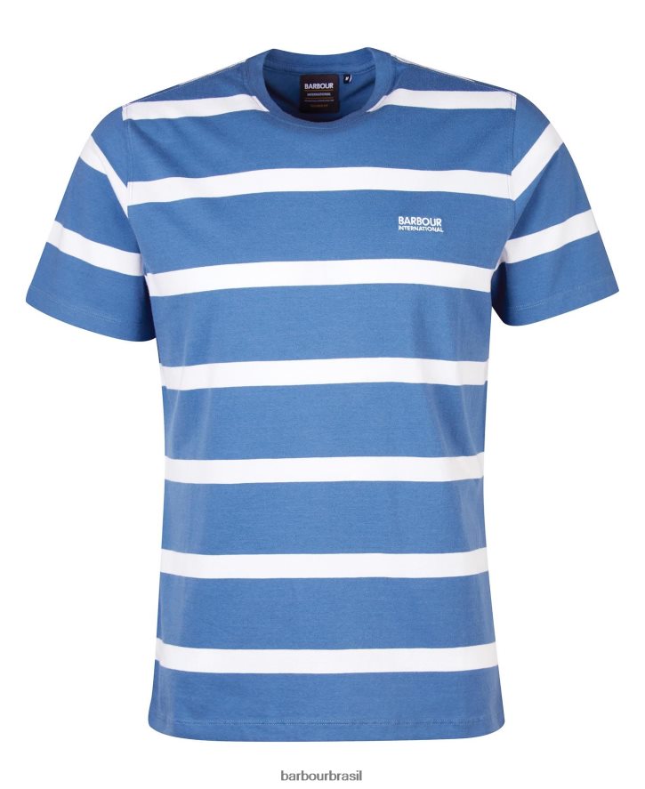roupas Barbour camiseta listrada cobain horizonte azul homens NH4442912