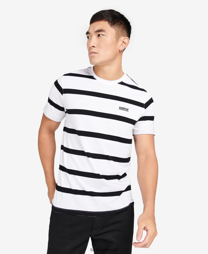 roupas Barbour camiseta listrada cobain horizonte azul homens NH4442913