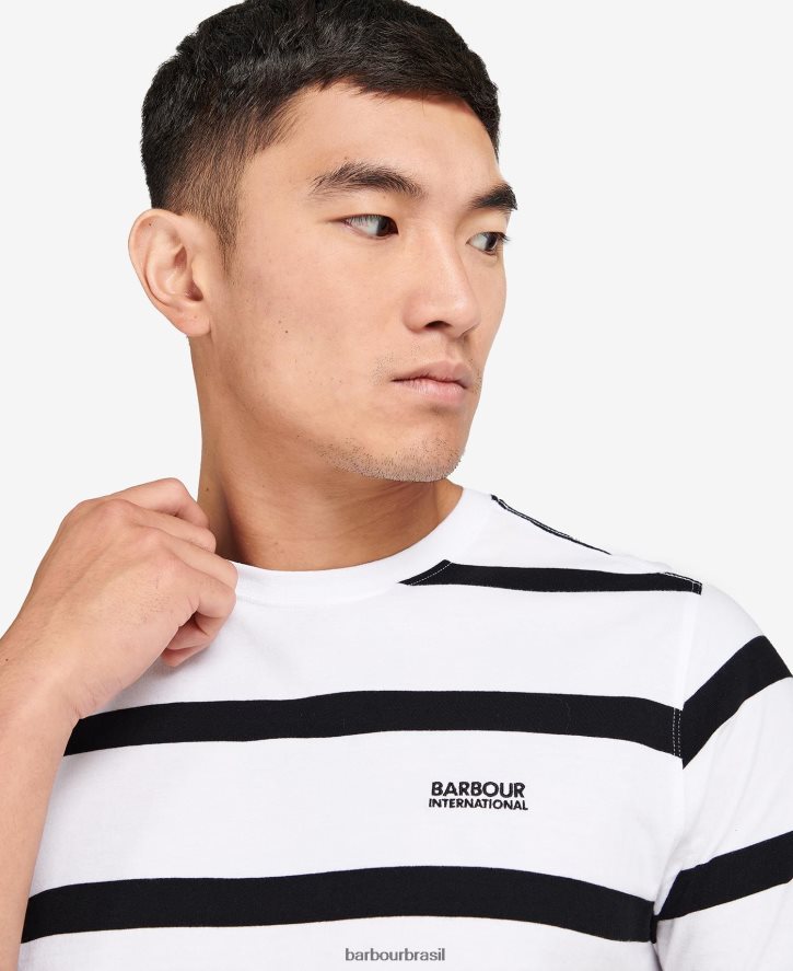 roupas Barbour camiseta listrada cobain horizonte azul homens NH4442913