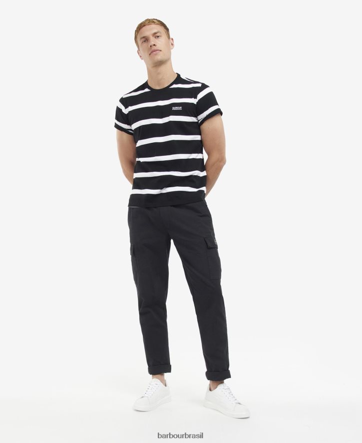 roupas Barbour camiseta listrada cobain horizonte azul homens NH4442919