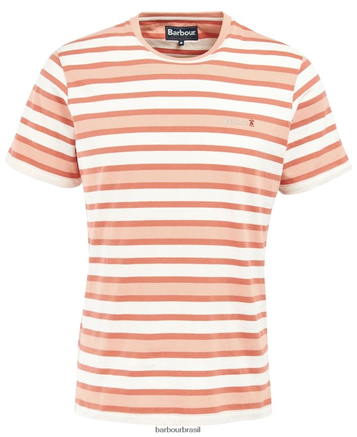roupas Barbour camiseta listrada crundale laranja desbotado homens NH4442795