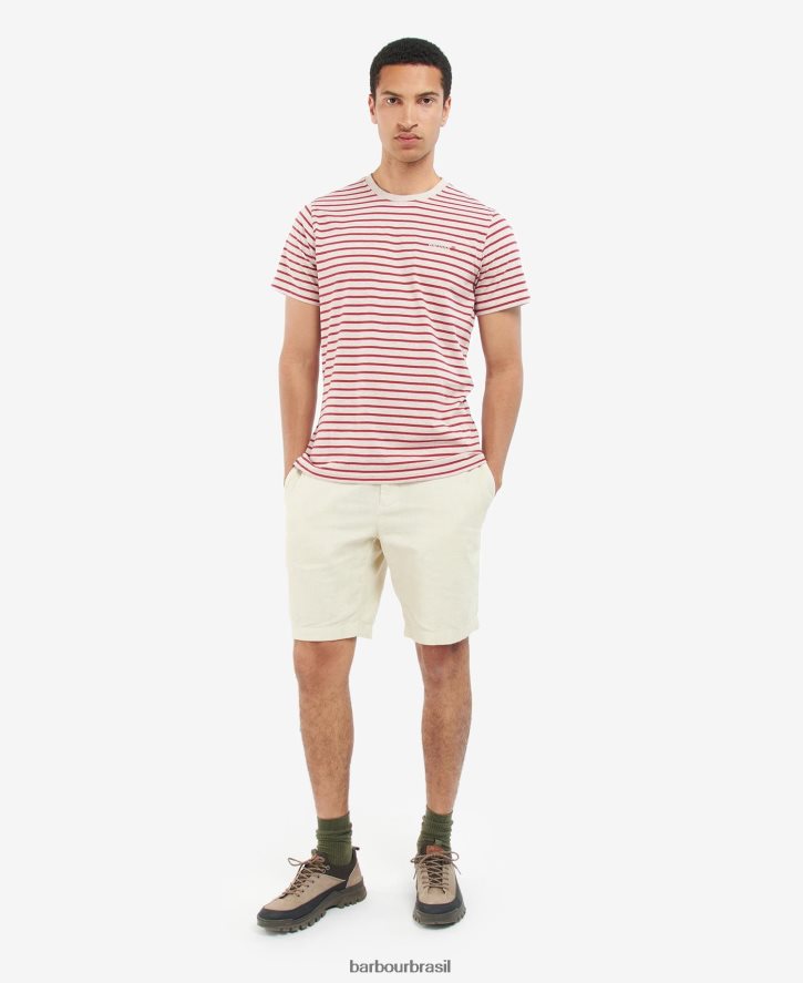 roupas Barbour camiseta listrada dentada Pó azul homens NH4442832