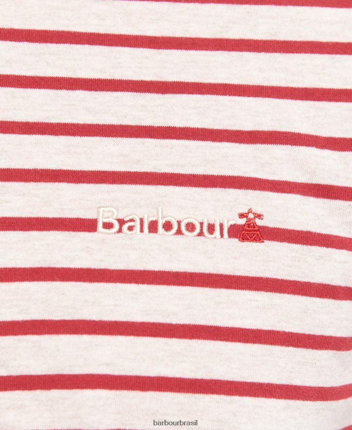 roupas Barbour camiseta listrada dentada Pó azul homens NH4442832