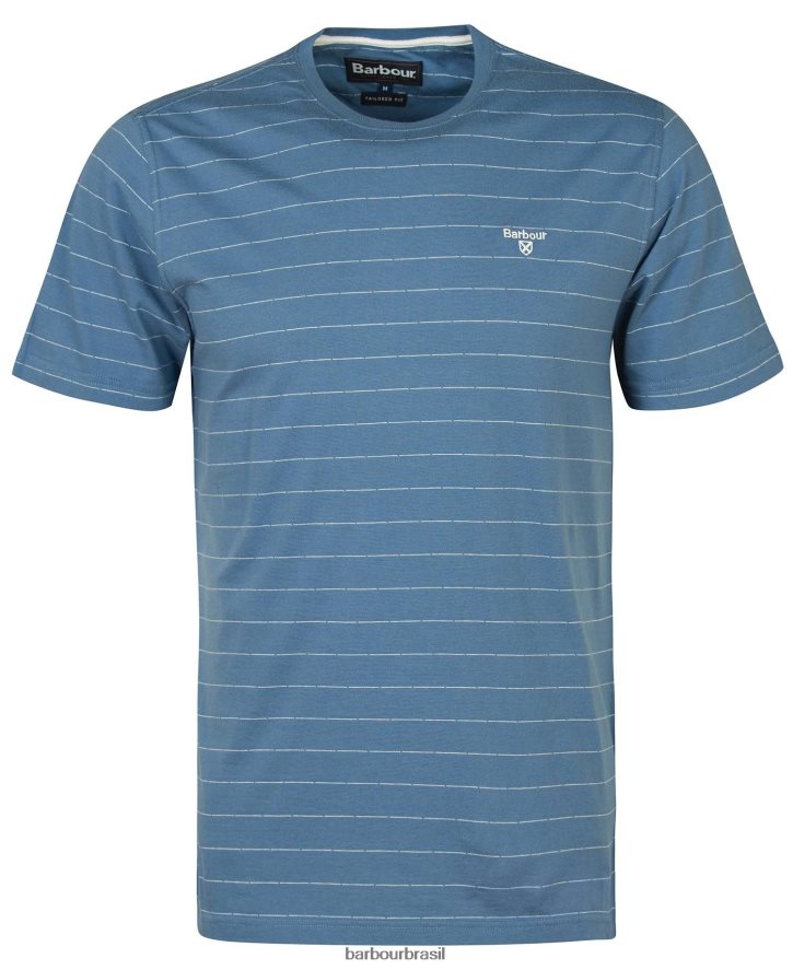 roupas Barbour camiseta listrada hobson sussurro branco homens NH4442765