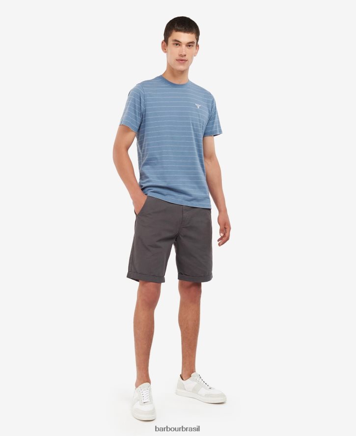 roupas Barbour camiseta listrada hobson sussurro branco homens NH4442765