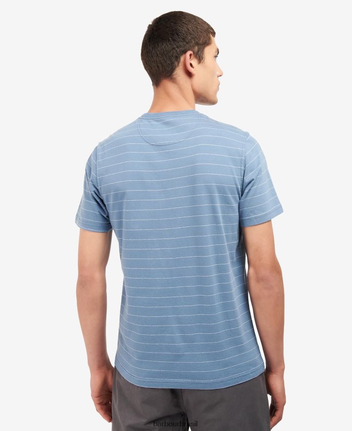 roupas Barbour camiseta listrada hobson sussurro branco homens NH4442765