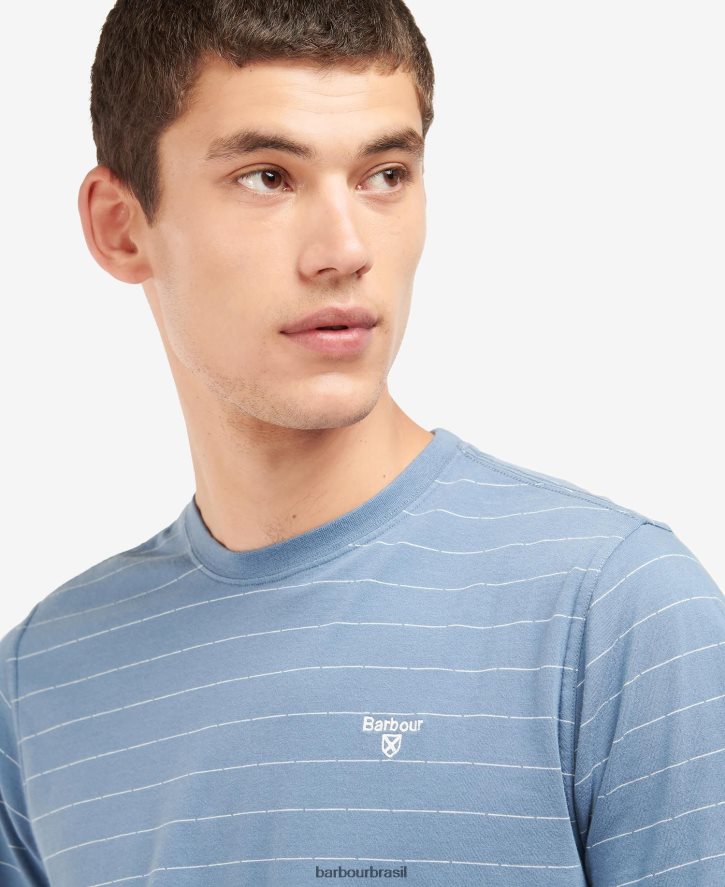 roupas Barbour camiseta listrada hobson sussurro branco homens NH4442765
