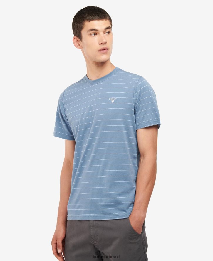 roupas Barbour camiseta listrada hobson sussurro branco homens NH4442765