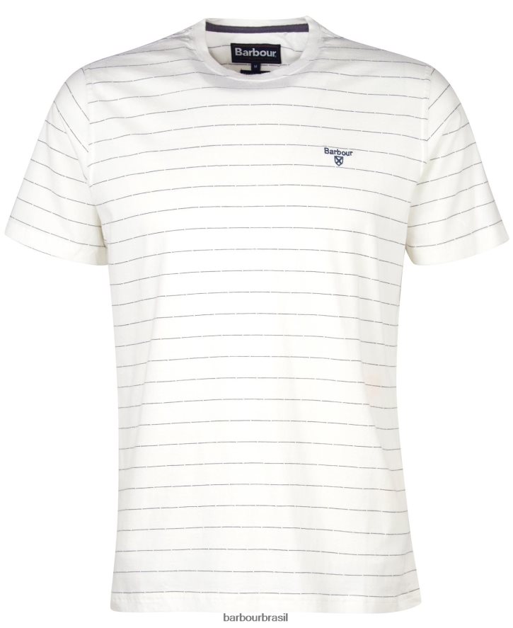 roupas Barbour camiseta listrada hobson sussurro branco homens NH4442805