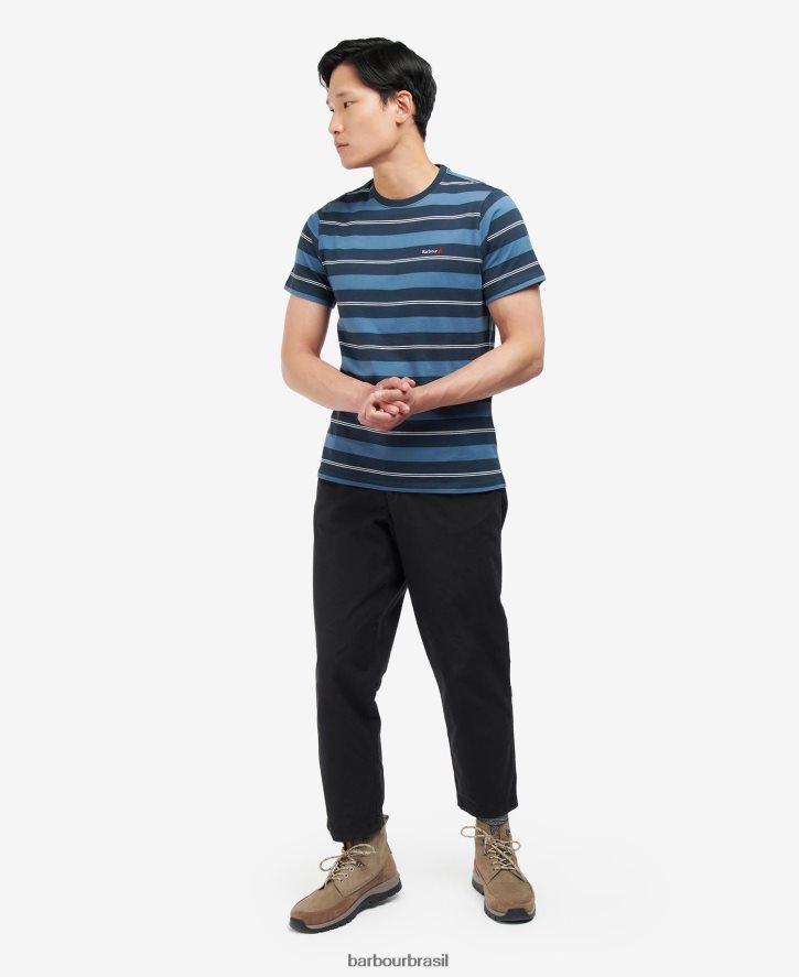 roupas Barbour camiseta listrada kendray sussurro branco homens NH4442819