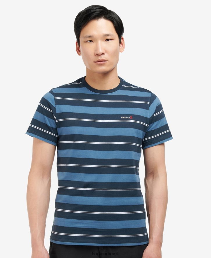 roupas Barbour camiseta listrada kendray sussurro branco homens NH4442819