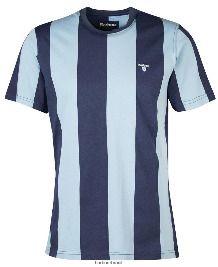 roupas Barbour camiseta listrada osborne sal rosa homens NH4442945