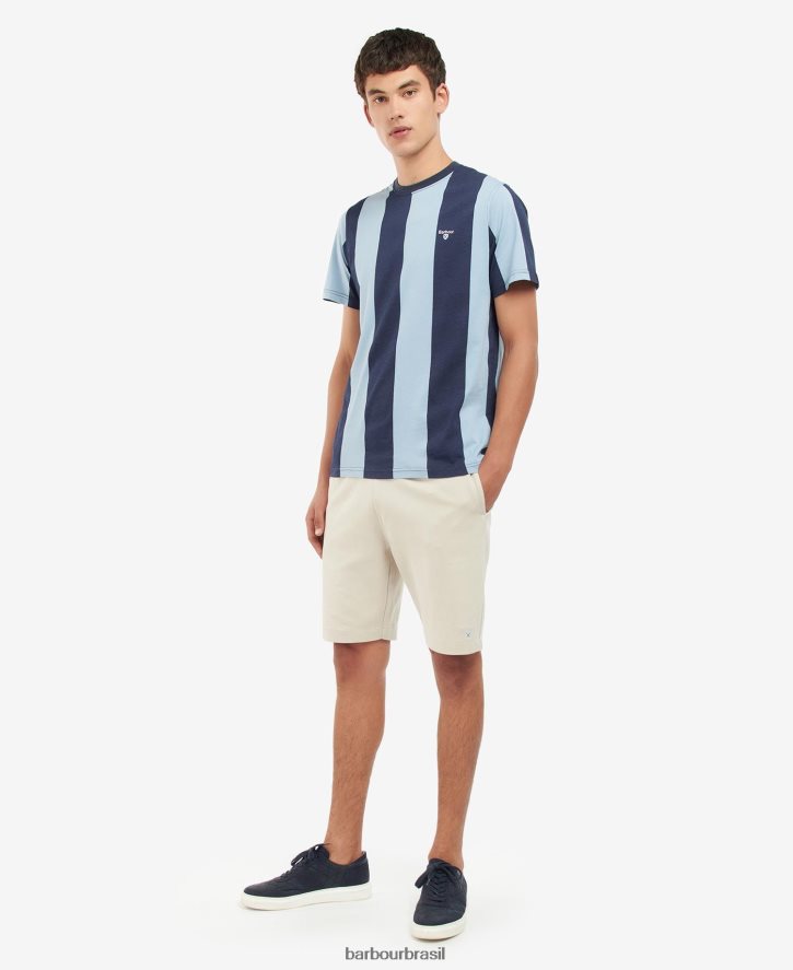 roupas Barbour camiseta listrada osborne sal rosa homens NH4442945