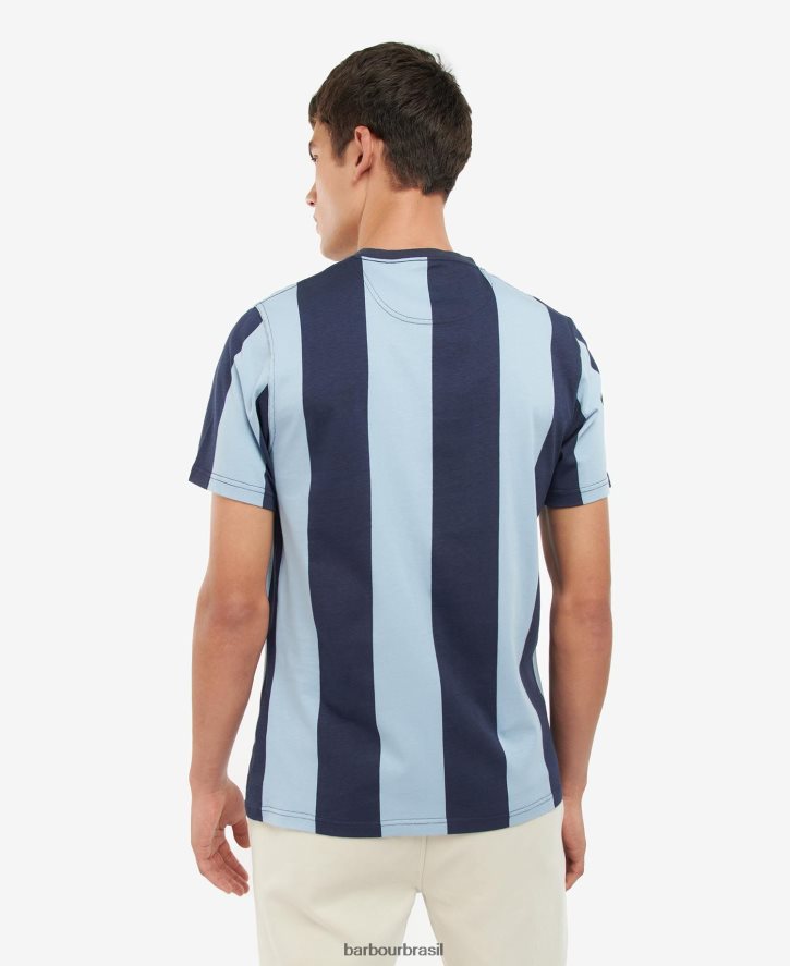 roupas Barbour camiseta listrada osborne sal rosa homens NH4442945