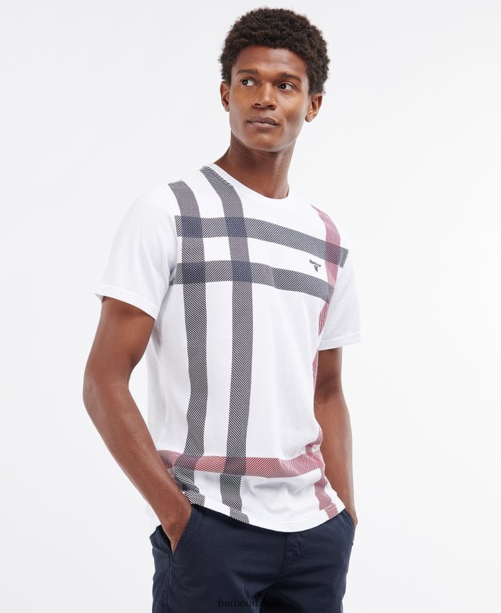 roupas Barbour camiseta normal branco homens NH4442962