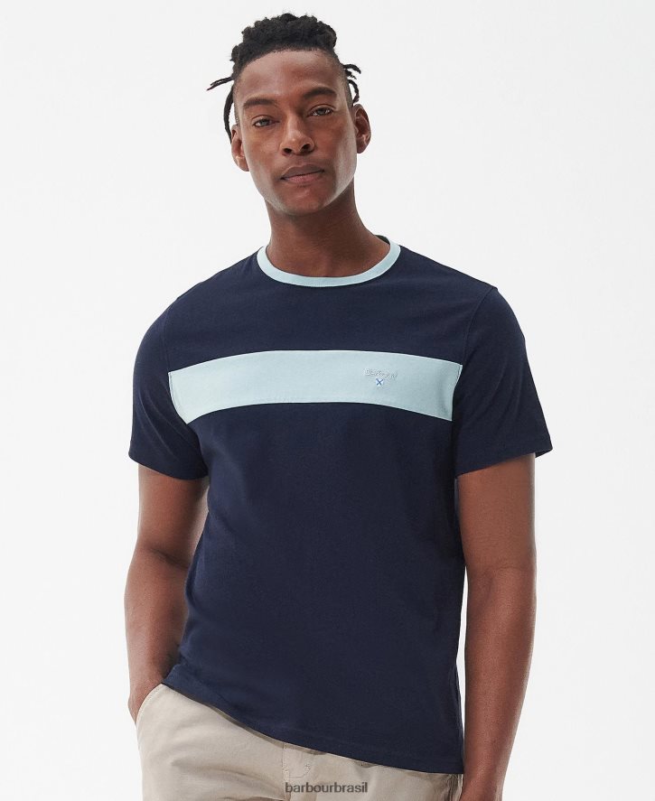 roupas Barbour camiseta painel steaford branco clássico homens NH4442763