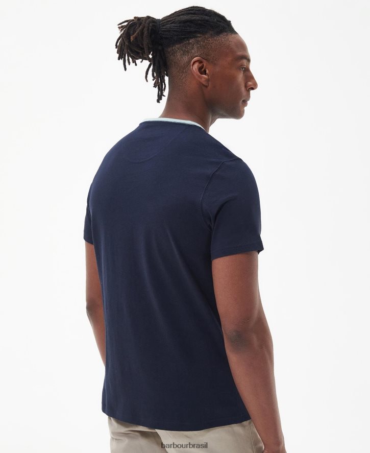 roupas Barbour camiseta painel steaford branco clássico homens NH4442763