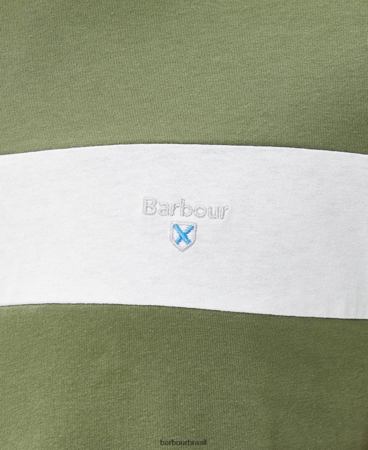 roupas Barbour camiseta painel steaford branco clássico homens NH4442788