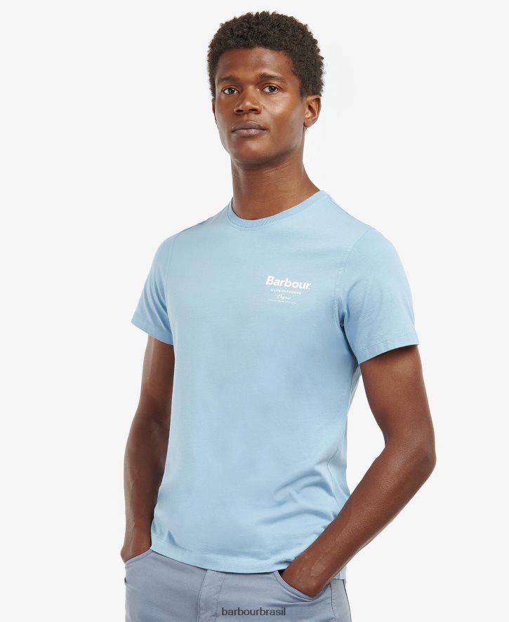 roupas Barbour camiseta satley com estampa gráfica azeitona branqueada homens NH4442904