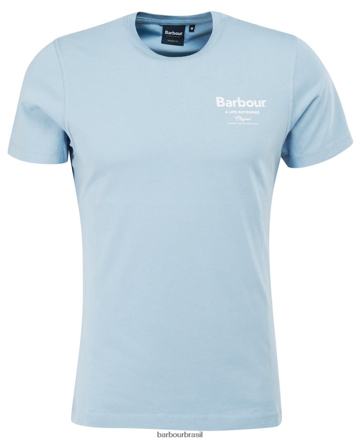 roupas Barbour camiseta satley com estampa gráfica azeitona branqueada homens NH4442904