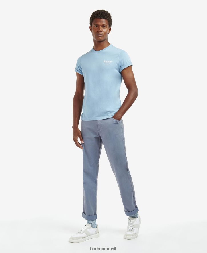 roupas Barbour camiseta satley com estampa gráfica azeitona branqueada homens NH4442904