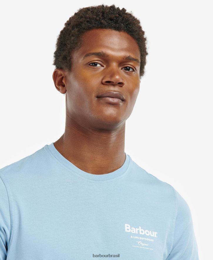 roupas Barbour camiseta satley com estampa gráfica azeitona branqueada homens NH4442904