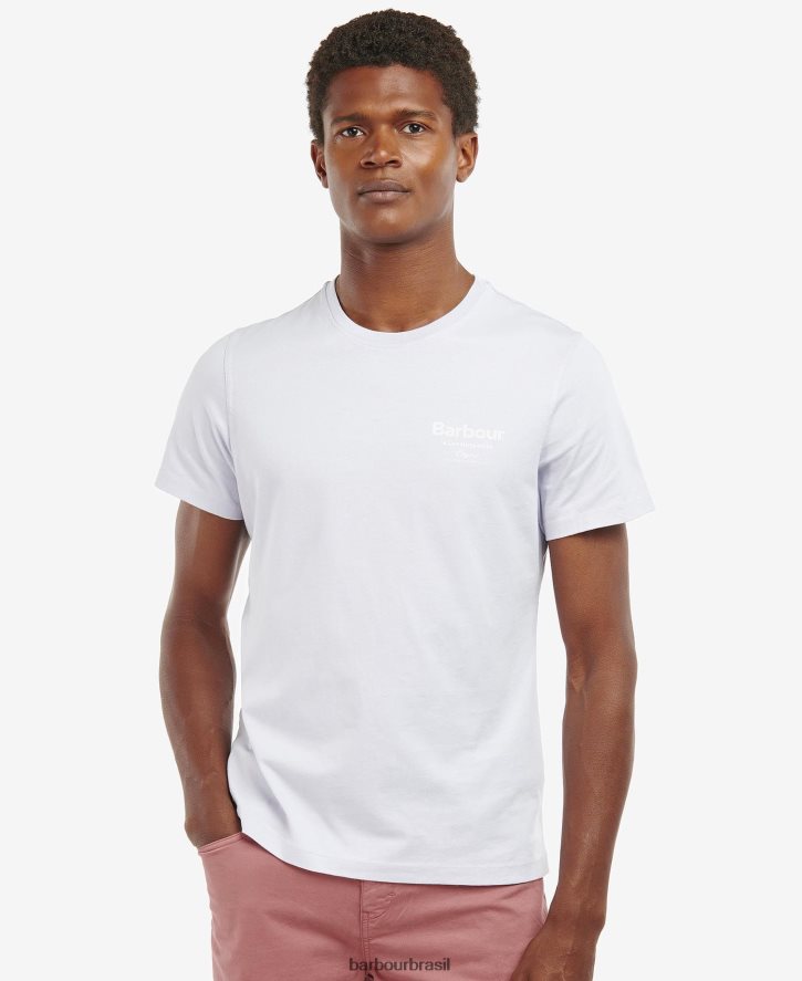 roupas Barbour camiseta satley com estampa gráfica azeitona branqueada homens NH4442964