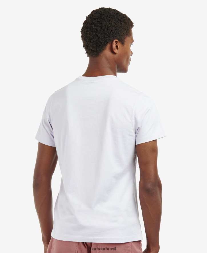 roupas Barbour camiseta satley com estampa gráfica azeitona branqueada homens NH4442964