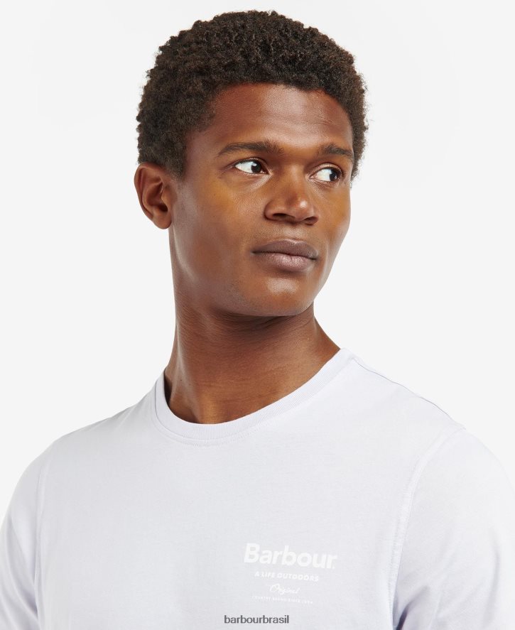 roupas Barbour camiseta satley com estampa gráfica azeitona branqueada homens NH4442964