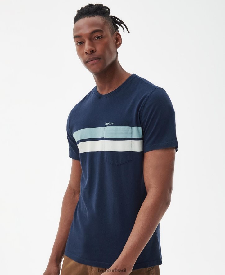 roupas Barbour camiseta tindale branco clássico homens NH4442811